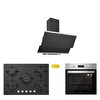 Silverline Siyah Cam Ankastre Set (BO6504B01 - CS5365B01 - 3420 Classy 60)