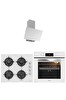 Silverline Beyaz Cam Ankastre Set (3481 Flam - CS5349W01 - BO65eEW01)