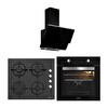 Silverline Siyah Cam Ankastre Set (BO65E1B01 - CS5343B01 - 3490 Oslo)