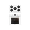 Silverline BO6502W02 - CS5365W01 Beyaz Cam 2'li Ankastre Set