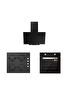 Silverline 3'lü Siyah Cam Ankastre Set (3481 Flam 60 Siyah - CS5335B02 - BO65E1b01)