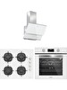 Silverline Beyaz Cam Ankastre Set ( CS5335W01 - BO6502W02 - 3490 Oslo )