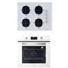 Silverline 2'li İkili Beyaz cam Ankastre Set CS5665W01 65CM Ocak -BO6502W02 Turbo Fırın