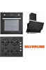 Silverline Siyah Cam Ankastre Set BO6024b01-CS5335B01-3420 Classy