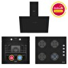 Simfer 4 Fonksiyon Trend Dijital Siyah Power Turbo 3'lü Ankastre Set (8230 - 3046 - 8721)