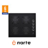 Narte CG20060B 60 CM 4 Gözlü Cam Siyah Ankastre Ocak