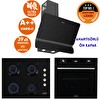 Ferre Ve AFM Tech Markalı UPE Sessiz Turbo Siyah Dijital Ankastre Set (D080-SA - FM7700 - FM2200)