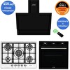 Eminçelik Ve AFM Tech Markalı Inox-Siyah Turbolu Ankastre Set (22 380 Wok - FM7700 - FM3400)