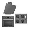 Luxell Opall Gri Cam Ankastre Set