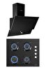 Luxell Siyah Cam Ankastre Set (LX-40 TAHDF Ocak + DA6-830 Davlumbaz)