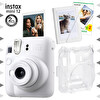 Fujifilm Instax Mini 12 Beyaz Şipşak Fotoğraf Makinesi - 20'li Film - Mini Albüm Ve Şeffaf Kılıf Seti