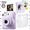 Fujifilm Instax Mini 12 Lila Şipşak Fotoğraf Makinesi - 20'li Film - Mini Albüm Ve Şeffaf Kılıf Seti