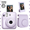 Fujifilm Instax Mini 12 Lila Fotoğraf Makinesi - Çerçeve ve Deri Kılıf Seti