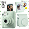 Fujifilm Instax Mini 12 Yeşil Fotoğraf Makinesi-20'lu Film-Mini Albüm ve Deri Kılıf Seti FOTSI197-S4-20-MA-DK