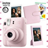 Fujifilm Instax Mini 12 Pembe Fotoğraf Makinesi-20'li Film-Çerçeve ve Kare Albüm Seti