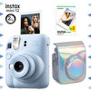 Fujifilm Instax Mini 12 Mavi Şipşak Fotoğraf Makinesi-20'li Film ve Parlak Kılıf Seti