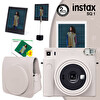 Fujifilm Instax SQ1 Beyaz Fotoğraf Makinesi 20'li Kare Film Deri Kılıf Pleksi Çerçeve ve Kıskaçlı Stand