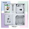Fujifilm Instax Mini 12 Beyaz Fotoğraf Makinesi - 10'lu Film - Simli Pleksi Kılıf - PVC Albüm ve Kıskaçlı Resim Standı Bundle Box