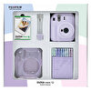 Fujifilm Instax Mini 12 Lila Fotoğraf Makinesi - 10'lu Film - Simli Pleksi Kılıf - Mandal ve Kıskaçlı Resim Standı Bundle Box