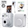 Fujifilm Instax Mini 13 Kil Beyazı Fotoğraf Makinesi Deri Çanta Kıskaç ve 10'lu Film Hediye Seti
