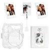 Instax Mini 12 Simli Şeffaf Beyaz Kılıf PVC 64'lü Albüm ve Fotoğraf Çerçeveleri Aksesuar Seti