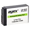Ayex LP-E17 Canon EOS RP/R100/R50/R8/77D/750D/760D/800D/850D/M3/M5/M6 Mark II Uyumlu Kamera Bataryası