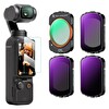 K&F Concept Magnetic CPL + ND16+ ND64 + ND256 DJI Osmo Pocket 3 Combo Uyumlu Lens Filtresi