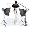 Godox QS600 II W/S 3'lü Stüdyo Paraflaş Gridli SoftBox Kit 600 W - Stüdyo Fon Perde Sistemi
