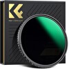 K&F Concept 58 MM Değişken ND Filtre ND8-128 (3-7 Kademeli ) HD Hidrofobik VND Nano-Xcel
