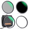K&F Concept 77mm Magnetic Filtre Set - ND1000 - CPL - UV - Çanta