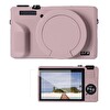K&F Concept Canon G7X Mark III Uyumlu Silikon Kılıf ve Ekran Koruyucu Mor