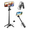 Juo JST30 Magsafe Manyetik Kumandalı Tripod Monopod Selfie Çubuğu Android iPhone Uyumlu Siyah