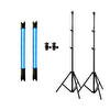 GDX TB-60 RGB 60 CM Tekli Tüp Işık Seti 260 CM Ayaklı YouTube ve Video Çekim Işığı