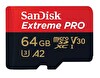 Sandisk SDSQXCU-064G-GN6MA Extreme Pro 64 GB 200/90MB/S Micro SDXC UHS-İ A2 V30 Adaptörlü Hafıza Kartı