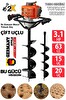 Germany Style GRMPRO630 3.1 HP 63 CC Turbo Benzinli Toprak Burgu Makinesi Çift Uçlu 20 CM -15 CM