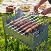 Kamp Ayısı CastleGrill 2 MM Galvaniz Çelik Katlanır 13 Şiş Kapasiteli Şiş Mangalı ve Ateş Çukuru