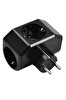 Viko Yonca Plus 3'lü Çocuk Korumalı Topraklı Fiş Priz Siyah