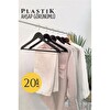ModaCar Ahşap Görünüm Plastik Askı 20 Adet Siyah