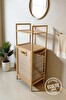DigitHome  DB-0031 Bambu Eco-Lite Basic Kirli Sepetli 2 Raflı Banyo Düzenleyici Çamaşır Sepeti