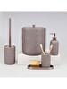 By Selim Natural Taupe 5 Parça Polyester Banyo Seti