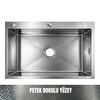 GL General Sagax 50x60 Inox Petek Dokulu Çift Delikli Mutfak Eviyesi 304 Paslanmaz Çelik 1 MM