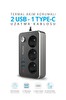 Piranha 45650 Akım Korumalı 2 X Usb - 1 X Type-c Girişli 2 M 3'lü Priz Uzatma Kablosu