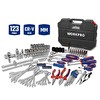 Workpro WP202533 1-4" 3-8" 1-2" 123 Parça Cr-V Metrik Ağır Hizmet Lokma ve Kombine Anahtar Takımı