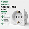 Schneider Electric Ultra ETK21045E Topraklı Priz Beyaz 16A 250V 45x45 Vidalı Bağlantı  Çocuk Korumalı Masa Üstü Priz
