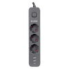S-Link SPG03U 1.5 MM Bakır 750 USB Type-C Joule 3'lü Anahtarlı Akım Korumalı Priz
