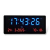 Upway 15×36 CM Büyük HD Alarm Tarih Sıcaklık Nem LED Dijital Duvar Saati