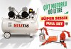 Kuletaş Kompresör Çift Motorlu 60 Litre Süper Sessiz Yağsız - Full Set