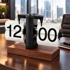 Valkyrie Retro Yapraklı Masa Saati Ahşap Tabanlı Sessiz Mekanizmalı Flip Clock Ev Ofis Kafe Dekoratif Saat Beyaz