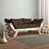 Woodesk Adalar CPT8123-210 Masif Natural-Kahverengi 2'li Kanepe
