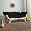 Woodesk Adalar CPT8111-210 Masif Natural-Siyah 2'li Kanepe